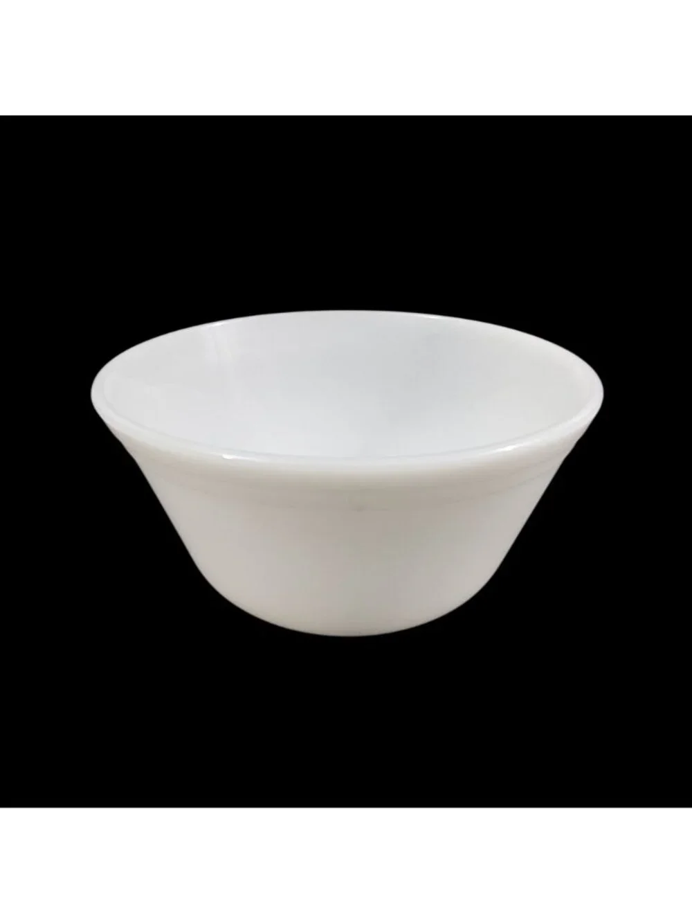 Fire-King White Milk Glass Bowl Heat-Proof USA Vintage 7 Inch Diameter c. 1950